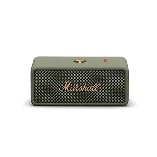 51DnhNIku5L._SX522_ Marshall Emberton III Compact Portable Bluetooth Speaker with 32+ Hours of Playtime, (360° Sound), Dust & Waterproof (IP67) – Sage.