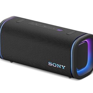 sony new ult field 5 wireless bluetooth speaker, 25hrs playtime, massive bass, shoulder strap, built in power bank, ip67 water & dustproof, quick charge, 360 party light, party connect black