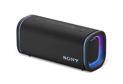 sony new ult field 5 wireless bluetooth speaker, 25hrs playtime, massive bass, shoulder strap, built in power bank, ip67 water & dustproof, quick charge, 360 party light, party connect black sony new ult field 5 wireless bluetooth speaker, 25hrs playtime, massive bass, shoulder strap, built in power bank, ip67 water & dustproof, quick charge, 360 party light, party connect black
